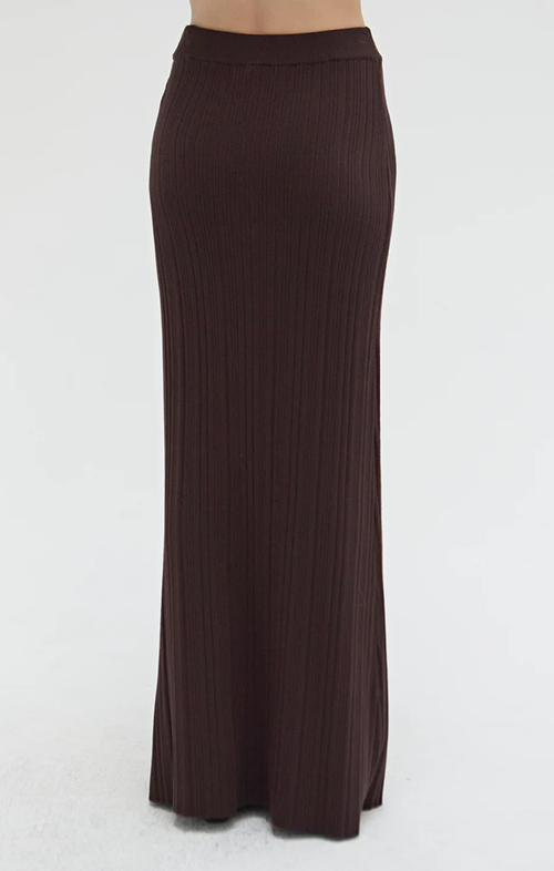 CRESCENT JESSIE RIBBED KNIT MAXI SKIRT
