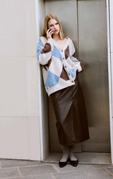 Alexan Argyle V-Neck Cardigan