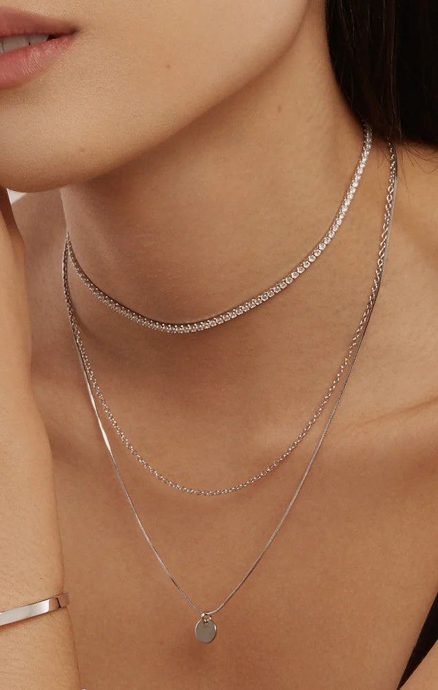 TWENTY COMPASS BERAWA NECKLACE IN SILVER
