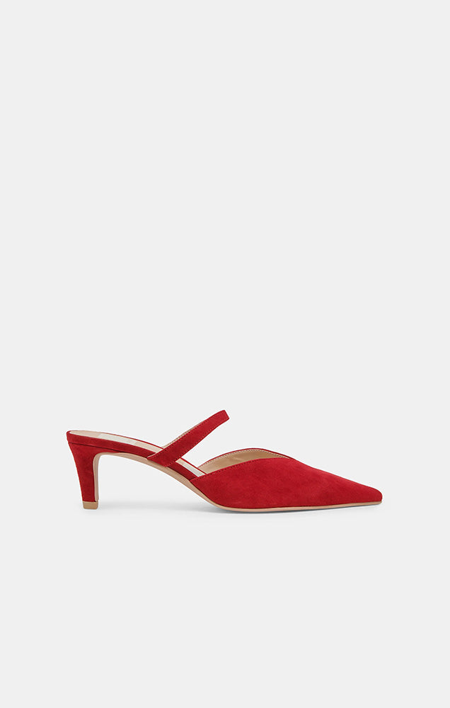 DOLCE VITA KANIKA MID HEEL IN CRIMSON SUEDE