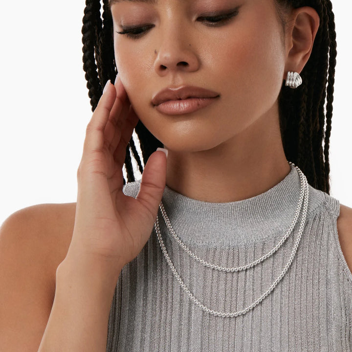 Intertwined Ribbed Stud Earrings