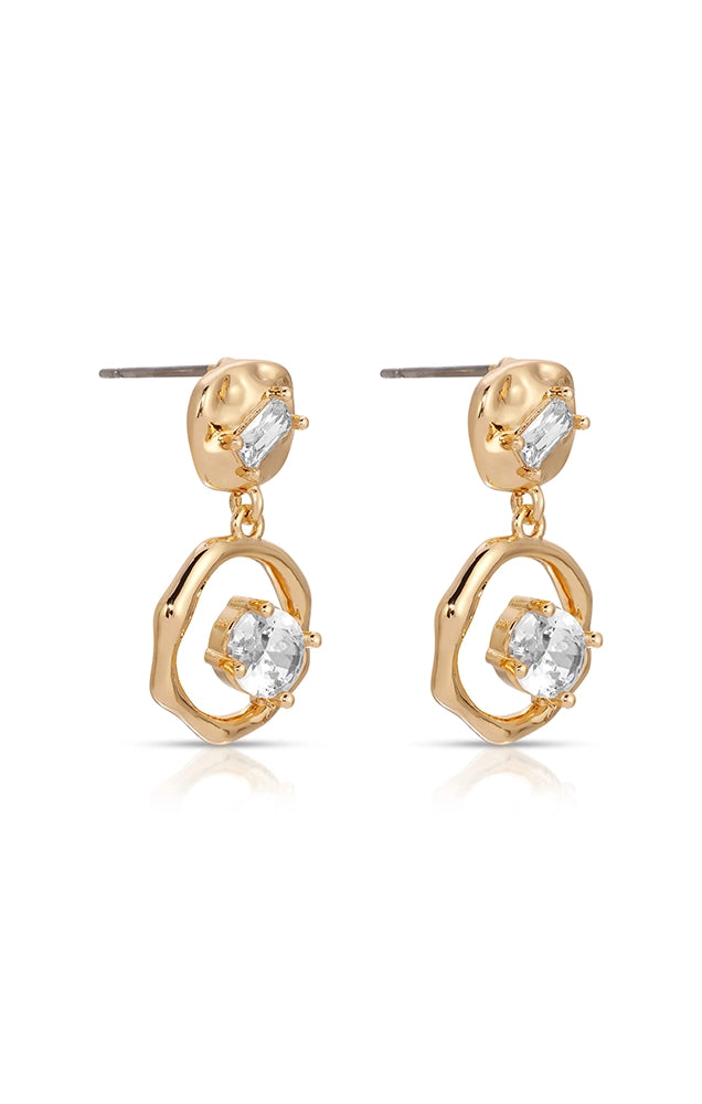 Organic Shape Crystal Earrings