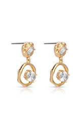 Organic Shape Crystal Earrings