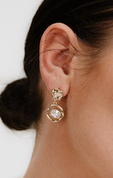 Organic Shape Crystal Earrings