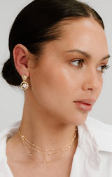 Organic Shape Crystal Earrings