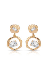 Organic Shape Crystal Earrings