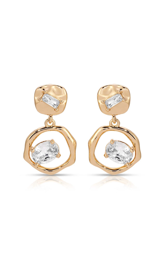 Organic Shape Crystal Earrings