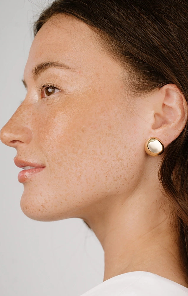 Polished Pebble Stud Earrings