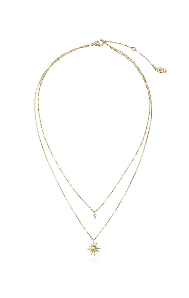 Layered Starburst Crystal Necklace