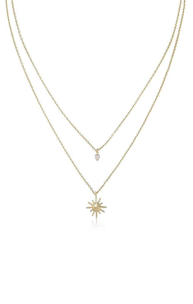 Layered Starburst Crystal Necklace