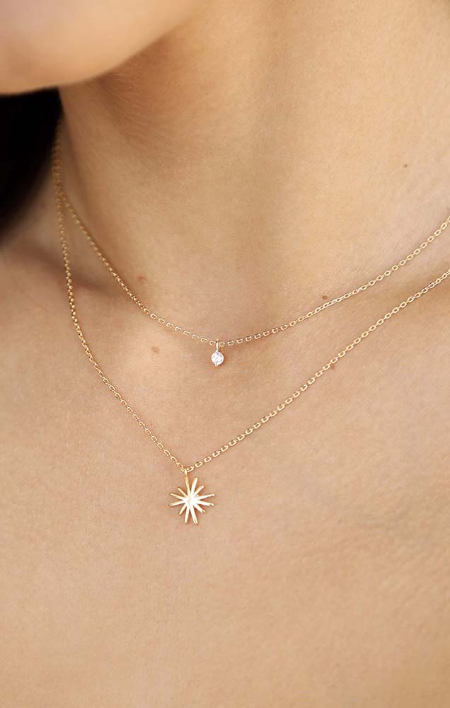 Layered Starburst Crystal Necklace