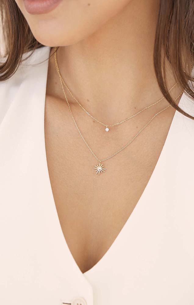 Layered Starburst Crystal Necklace