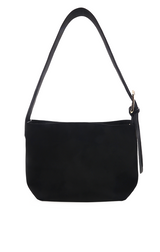FREYA SHOULDER BAG IN BLACK SUEDE