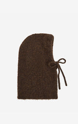 Samourai Wool Blend Balaclava in Chocolate