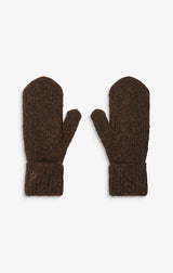 Acajou Wool Blend Mittens in Chocolate