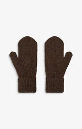 Acajou Wool Blend Mittens in Chocolate