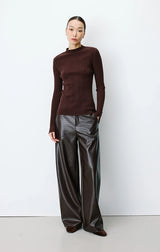 Aloe High-Neck Long-Sleeve Knit Sweater