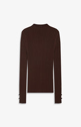 Aloe High-Neck Long-Sleeve Knit Sweater
