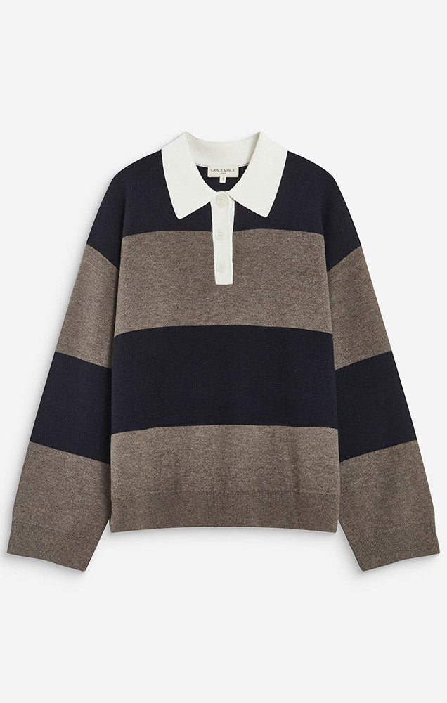Astre Striped Polo Sweater