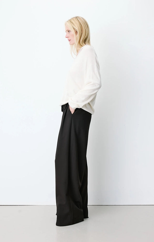 Augustin Knit Sweater with Lace V-Neck