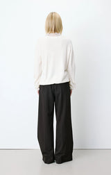 Augustin Knit Sweater with Lace V-Neck
