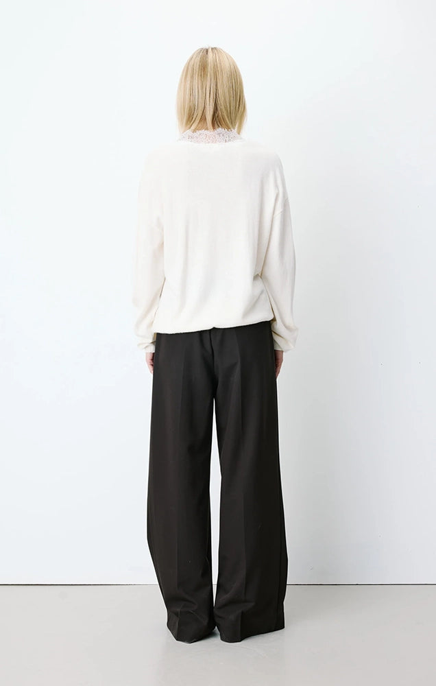 Augustin Knit Sweater with Lace V-Neck