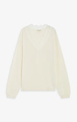 Augustin Knit Sweater with Lace V-Neck