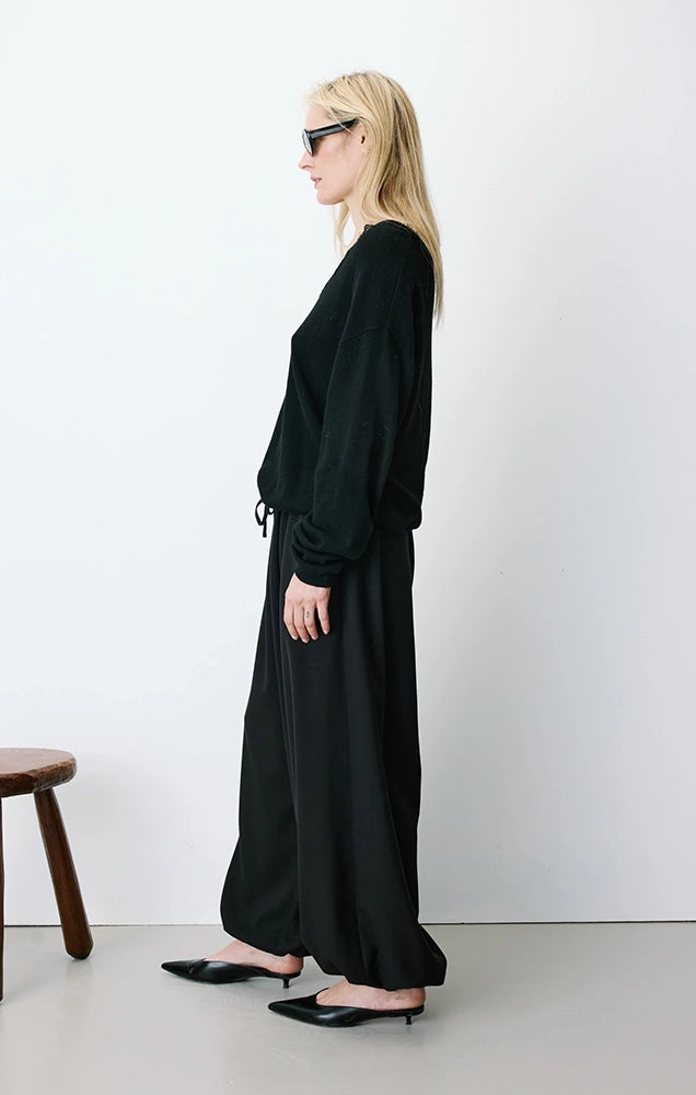 Augustin Knit Sweater with Lace V-Neck