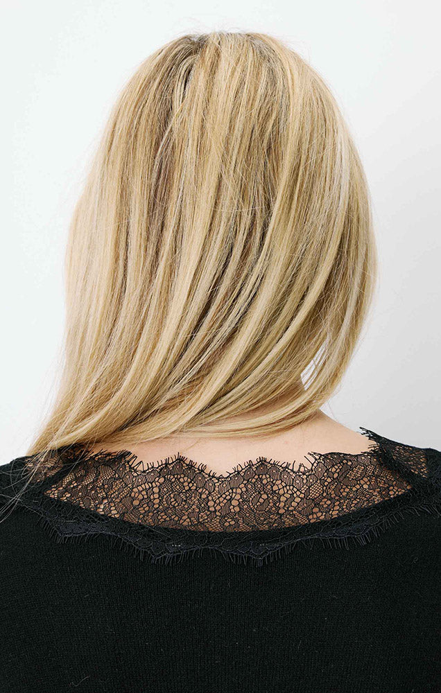 Augustin Knit Sweater with Lace V-Neck