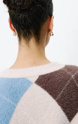 Alexan Argyle V-Neck Cardigan