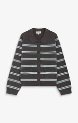 Ardenis Striped Cardigan with Shirt Collar