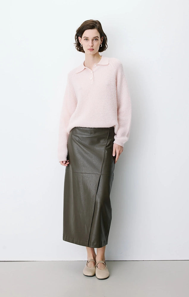 Alevan Textured Knit Polo Sweater