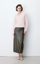 Alevan Textured Knit Polo Sweater