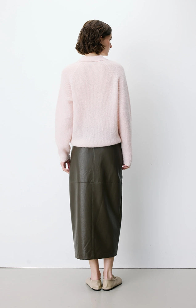 Alevan Textured Knit Polo Sweater