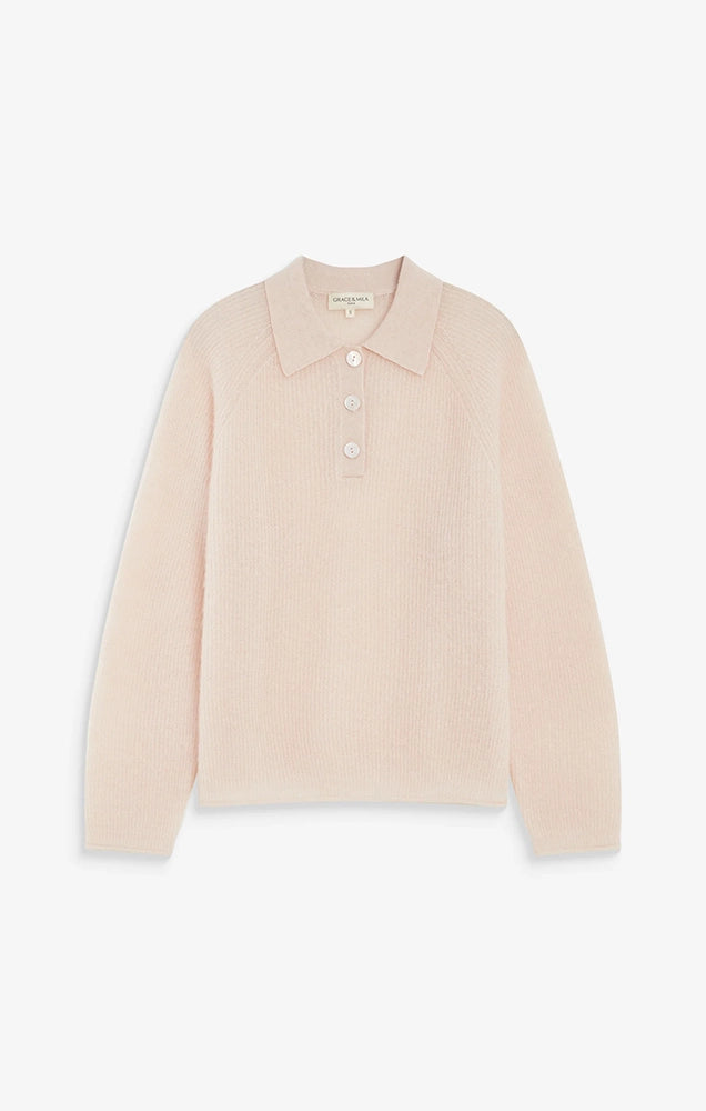 Alevan Textured Knit Polo Sweater