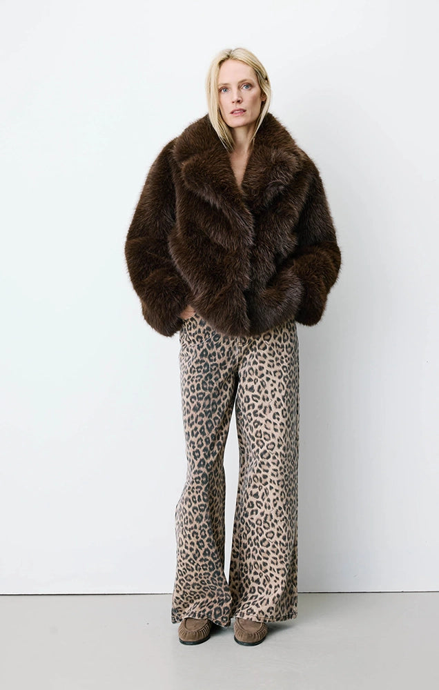 Amy Double Breasted Faux Fur Coat