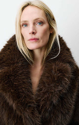 Amy Double Breasted Faux Fur Coat