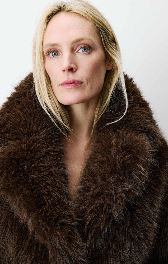 Amy Double Breasted Faux Fur Coat