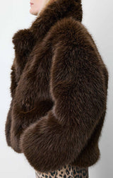 Amy Double Breasted Faux Fur Coat