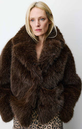 Amy Double Breasted Faux Fur Coat