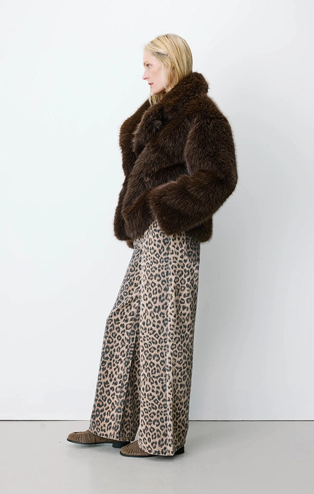 Amy Double Breasted Faux Fur Coat