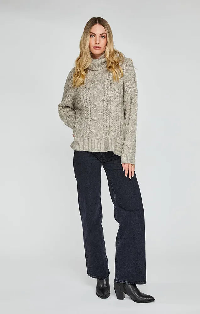 MARNIE PULLOVER SWEATER IN HEATHER PUMICE