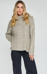 MARNIE PULLOVER SWEATER IN HEATHER PUMICE