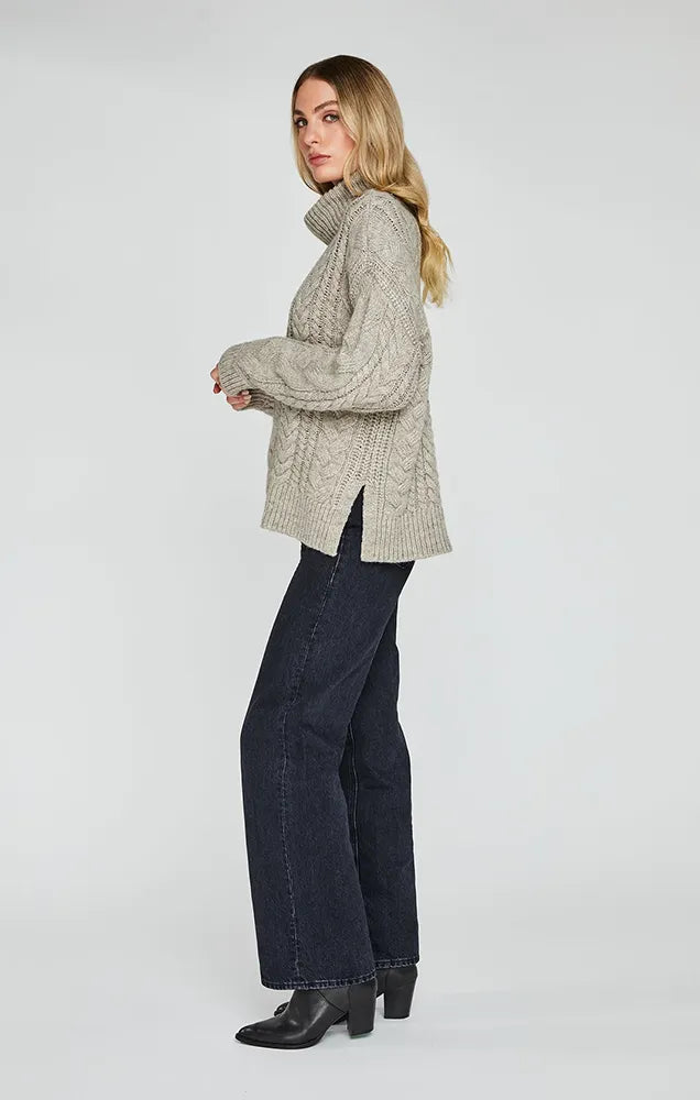 MARNIE PULLOVER SWEATER IN HEATHER PUMICE