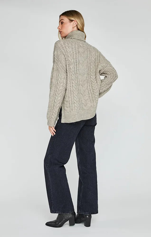 MARNIE PULLOVER SWEATER IN HEATHER PUMICE