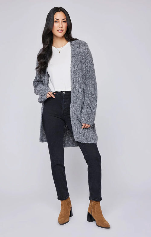 GENTLE FAWN ENID CARDIGAN IN HEATHER CHARCOAL