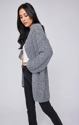 ENID CARDIGAN IN HEATHER CHARCOAL