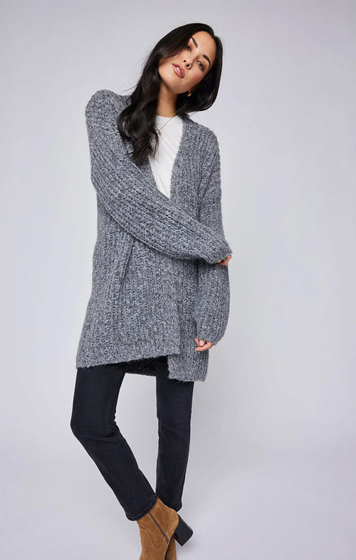 GENTLE FAWN ENID CARDIGAN IN HEATHER CHARCOAL