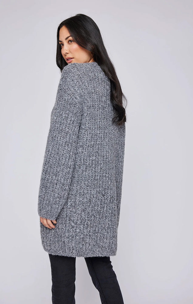 ENID CARDIGAN IN HEATHER CHARCOAL