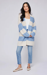 ENID CARDIGAN IN SKY STRIPE